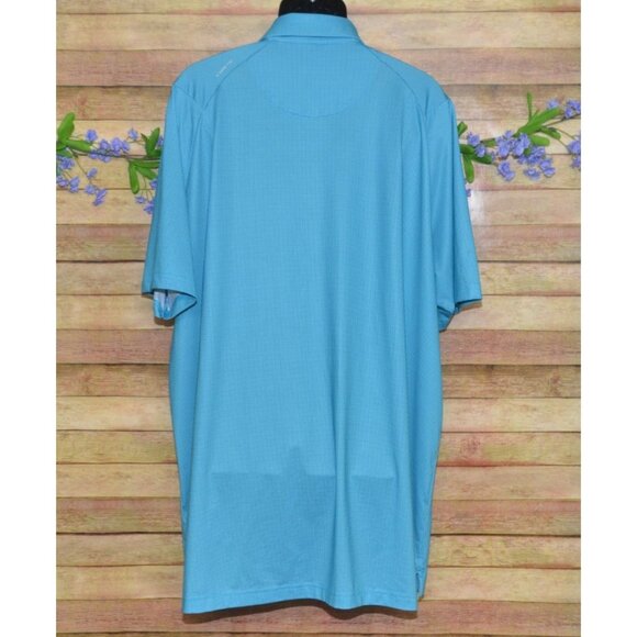 Callaway Opti Dri Men's Swing Tech Blue Micro Check Polo Golfing Shirt Size 2XLT - Picture 5 of 9